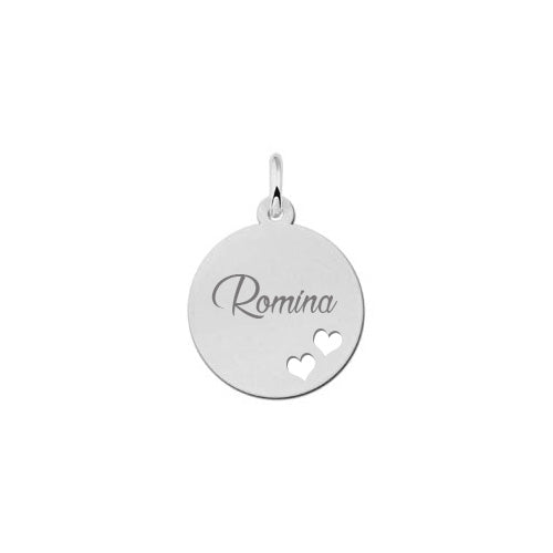 Doppelherz Gravuranhänger aus 925/- Silber