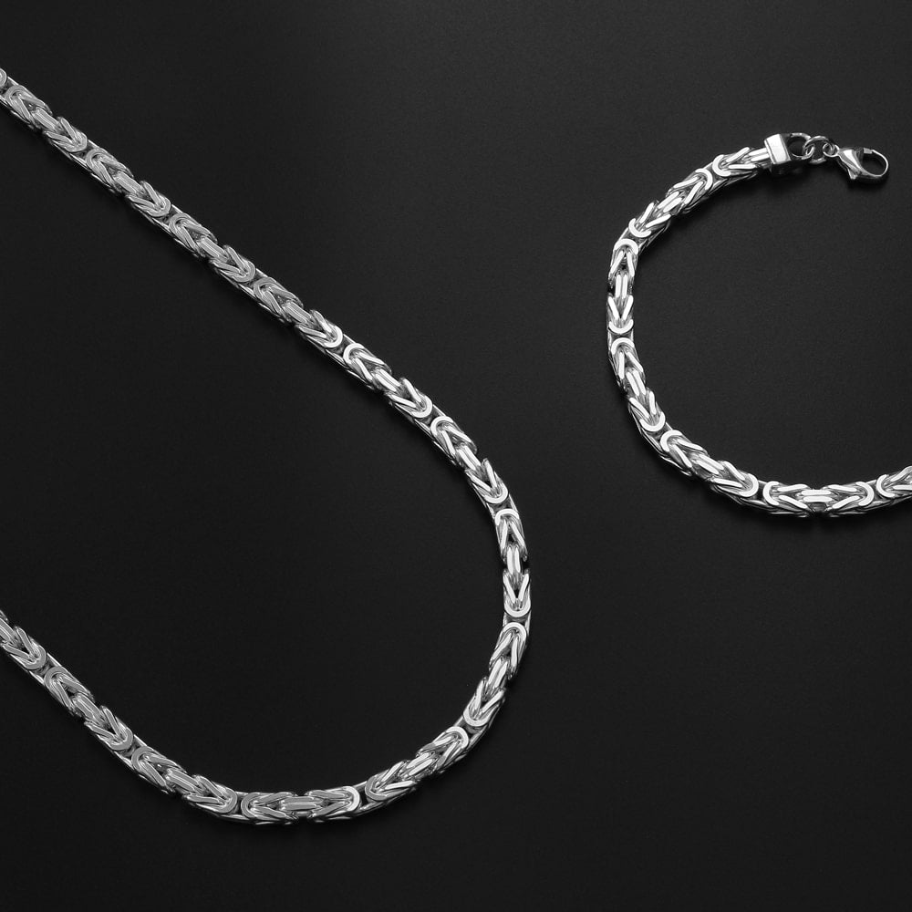 6mm Königskette 925 Silber Halskette, Armband