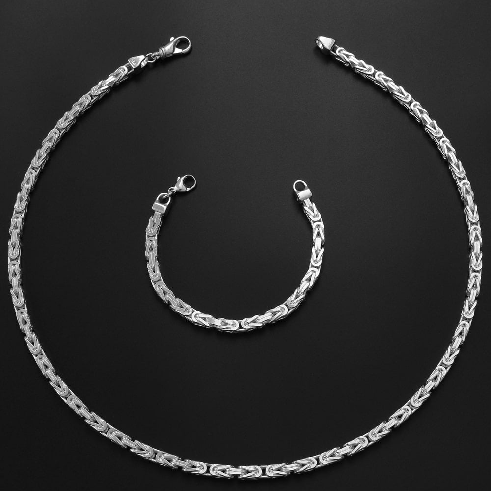 6mm Königskette 925 Silber Halskette, Armband