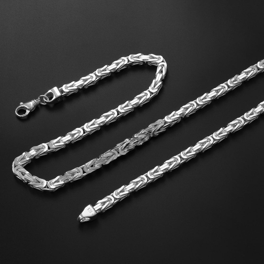 8mm Königskette 925 Silber Halskette, Armband