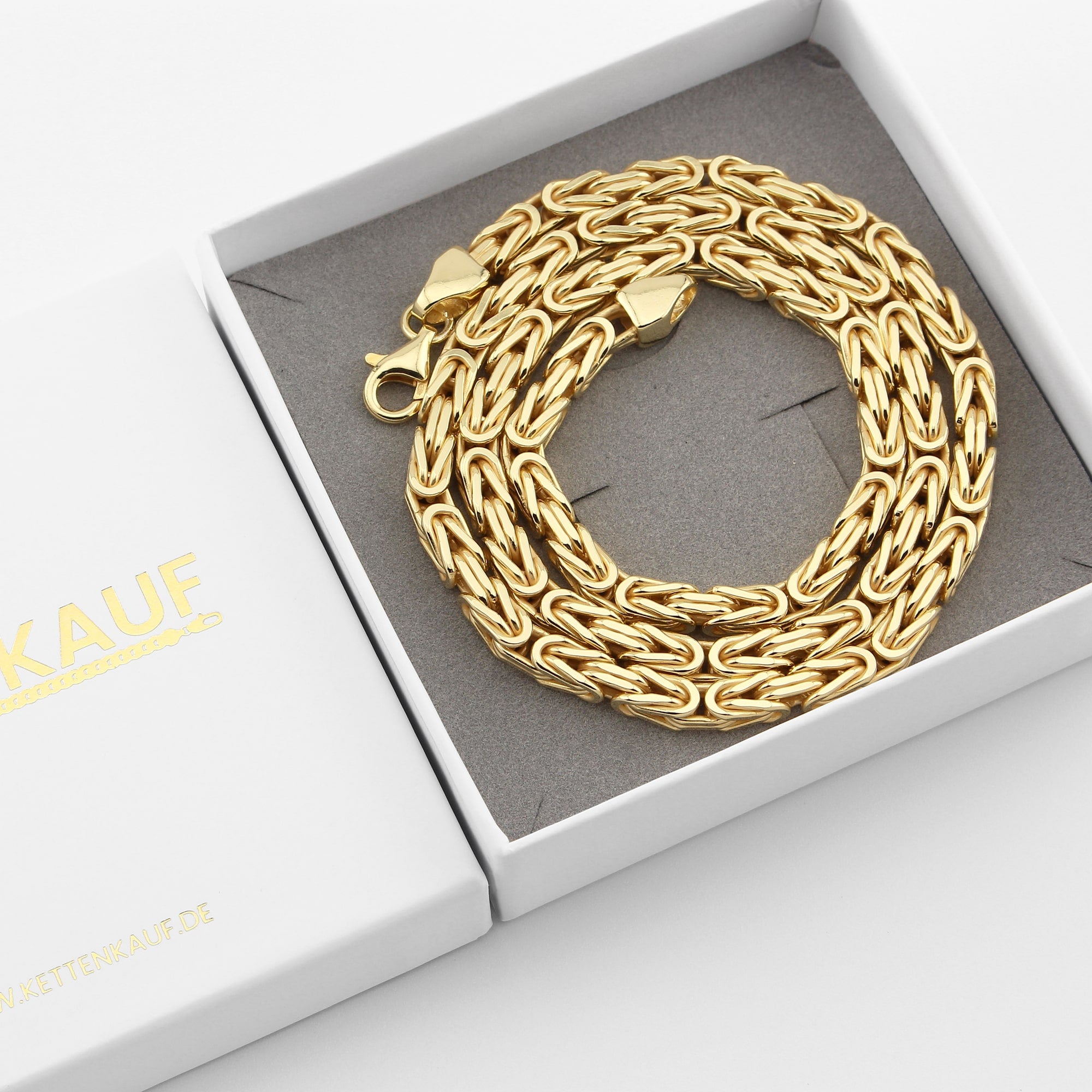 5mm Königskette 925 Silber Vergoldet Halskette