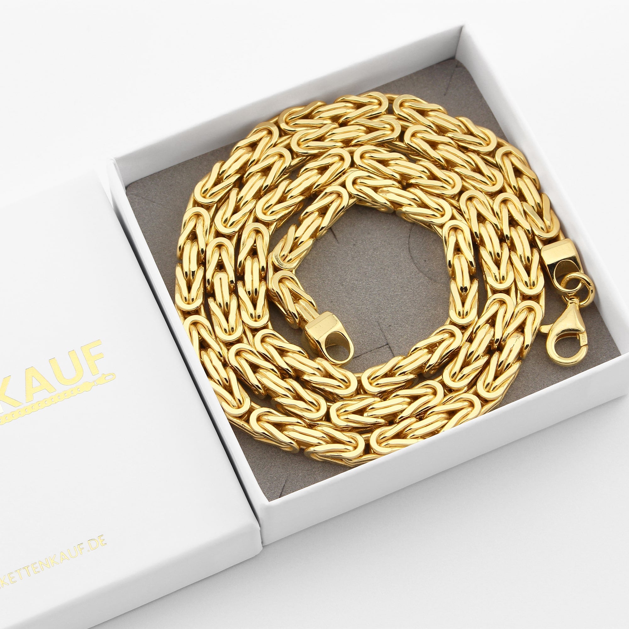 6mm Königskette 925 Silber Vergoldet Halskette