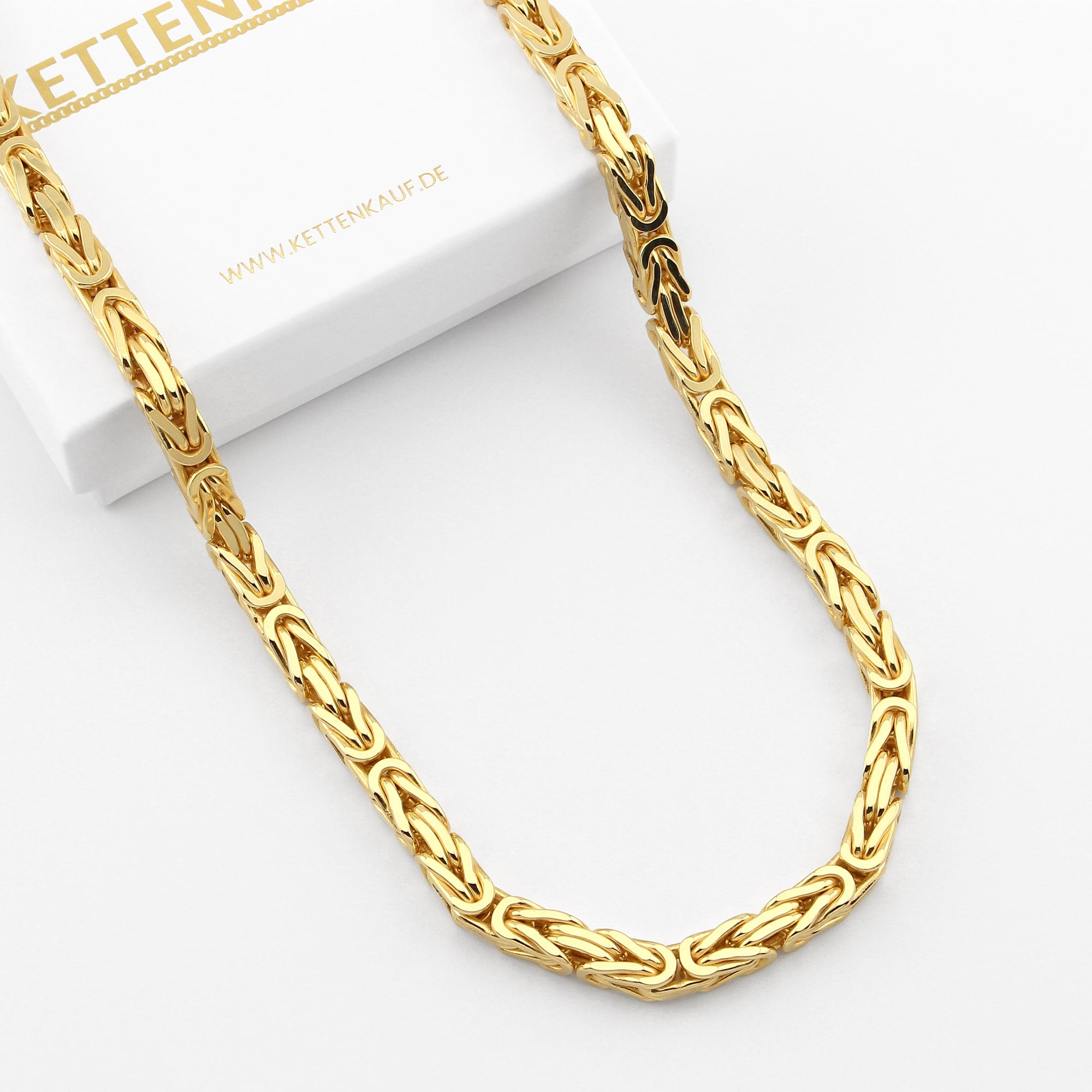 6mm Königskette 925 Silber Vergoldet Halskette