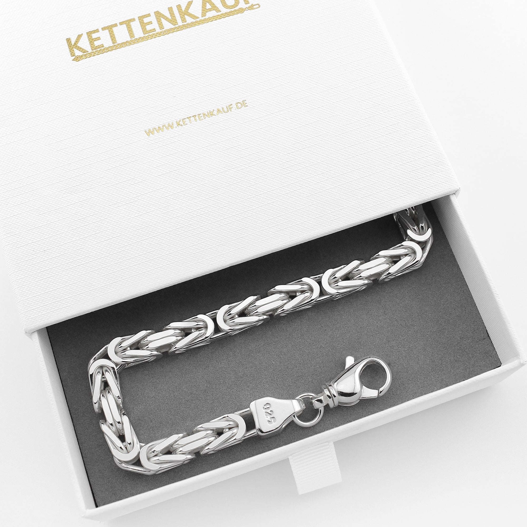 8mm Königskette 925 Silber Halskette Armband