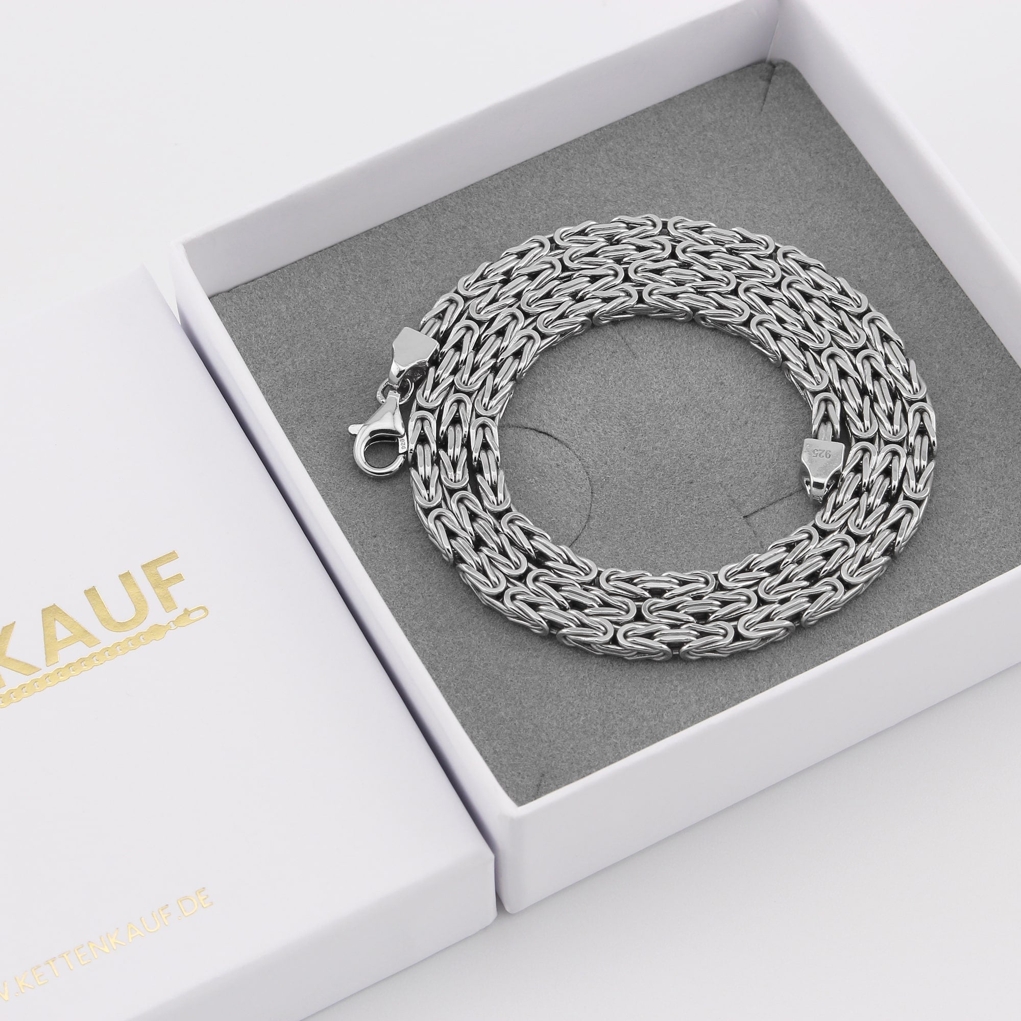 3mm Königskette 925 Silber Rhodiniert Halskette