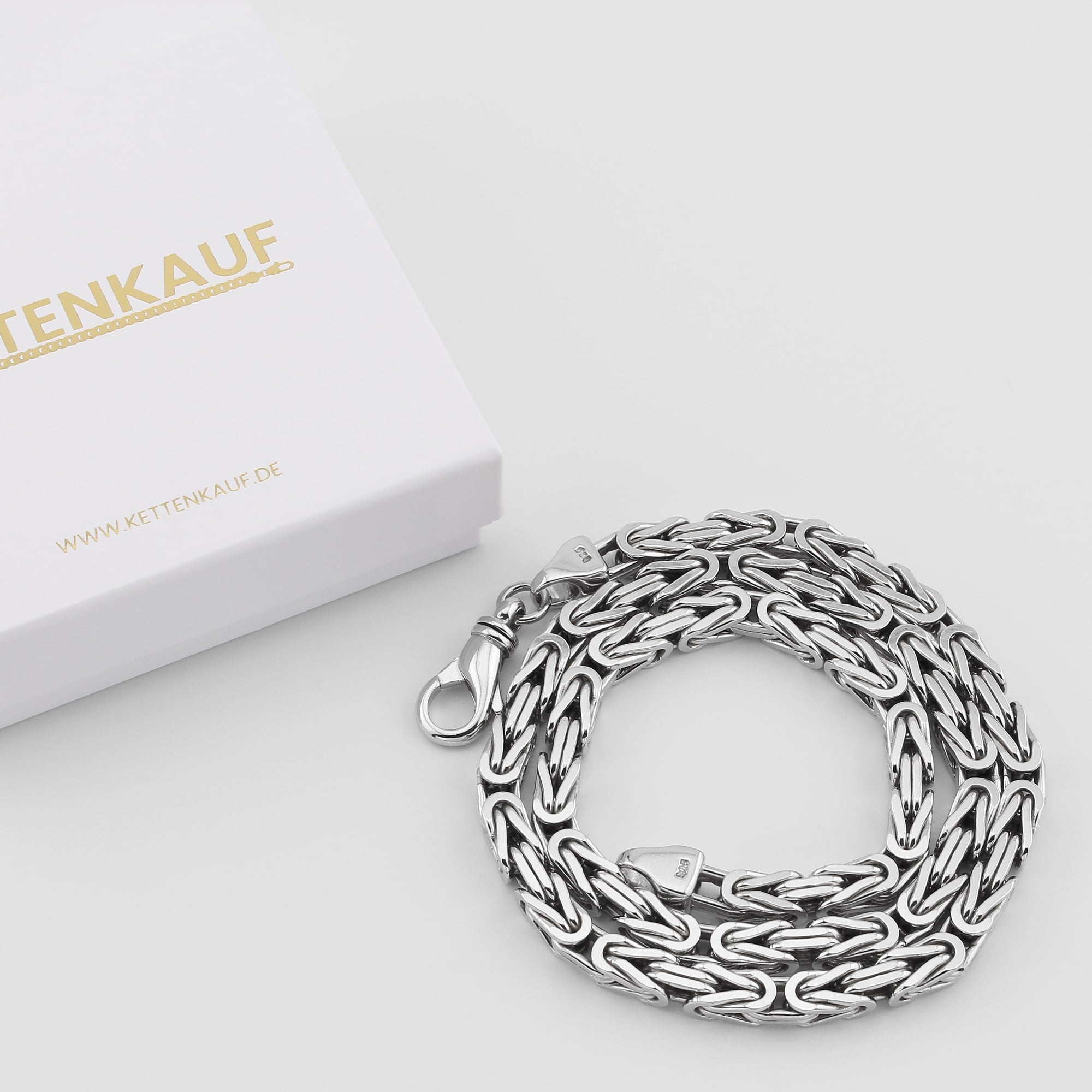 6mm Königskette 925 Silber Rhodiniert Halskette