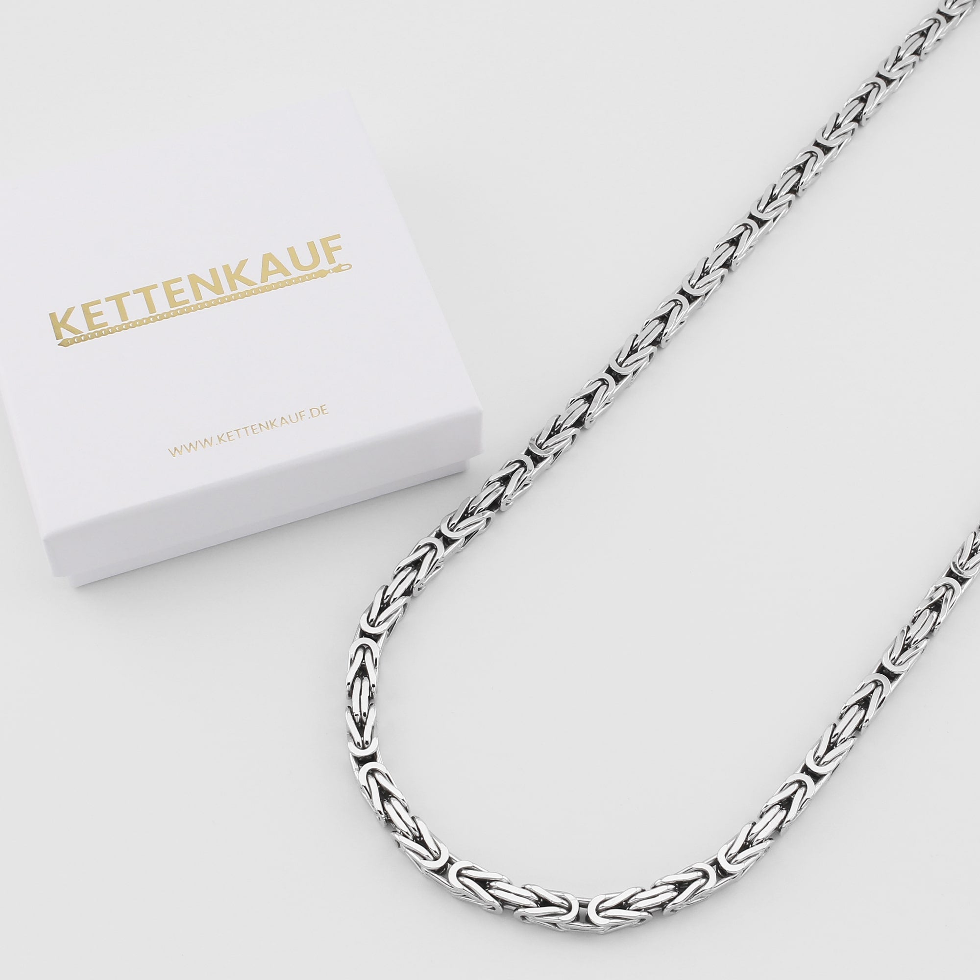 6mm Königskette 925 Silber Rhodiniert Halskette