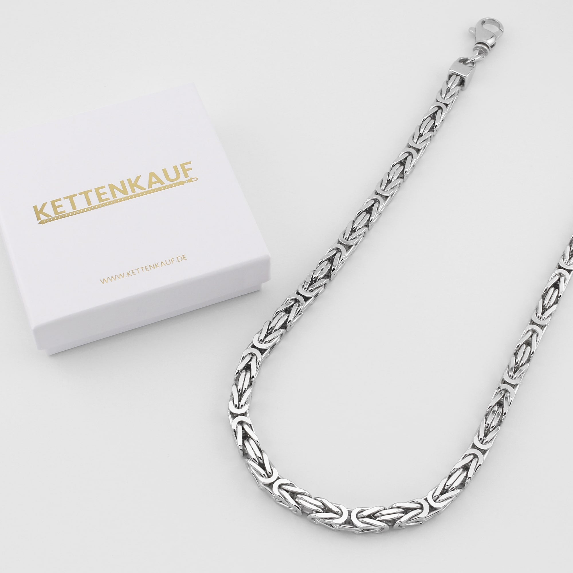7mm Königskette 925 Silber Rhodiniert Halskette