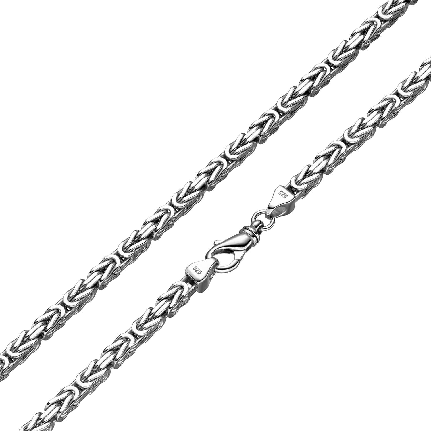 6mm Königskette 925 Silber Rhodiniert Halskette