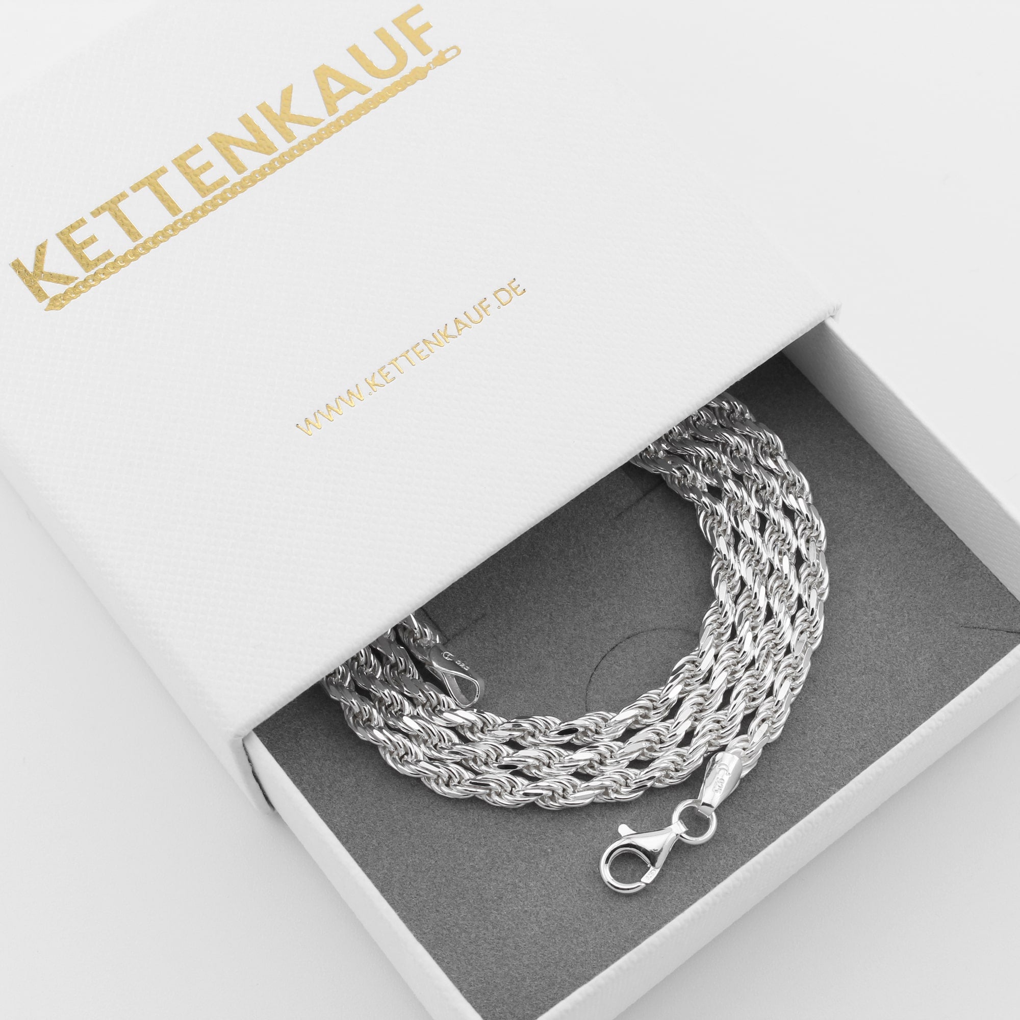 Kordelkette 3,8 mm aus 925er Silber
