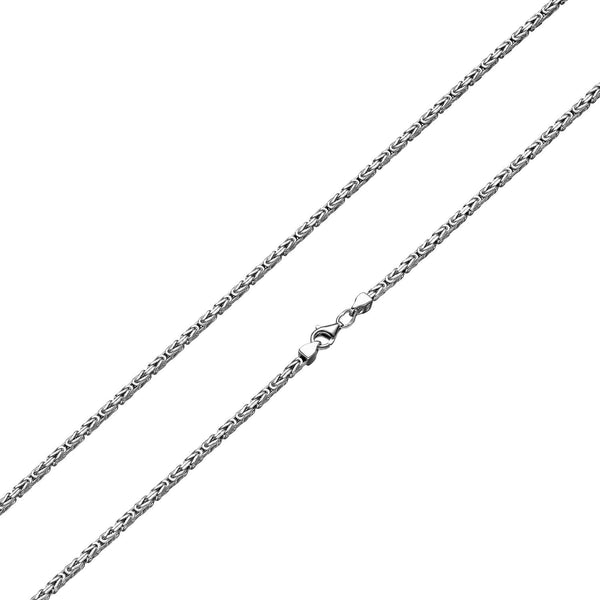 2,2mm Königskette 925 Silber Rhodiniert Halskette