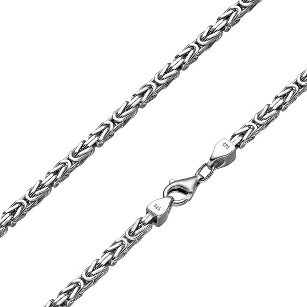 3mm Königskette 925 Silber Rhodiniert Halskette