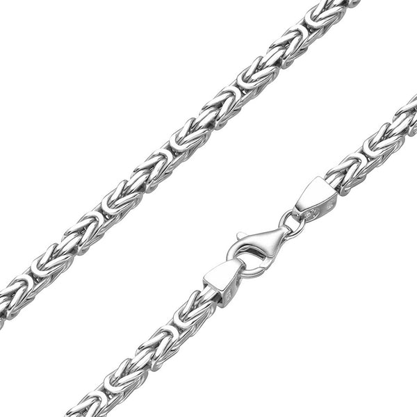 4mm Königskette 925 Silber Halskette