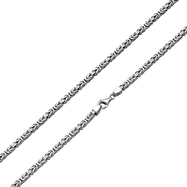 4mm Königskette 925 Silber Rhodiniert Halskette
