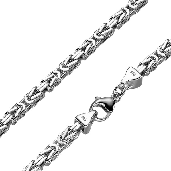 5mm Königskette 925 Silber Rhodinert Halskette