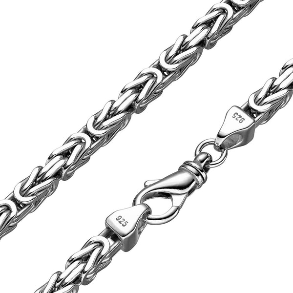 6mm Königskette 925 Silber Rhodiniert Halskette